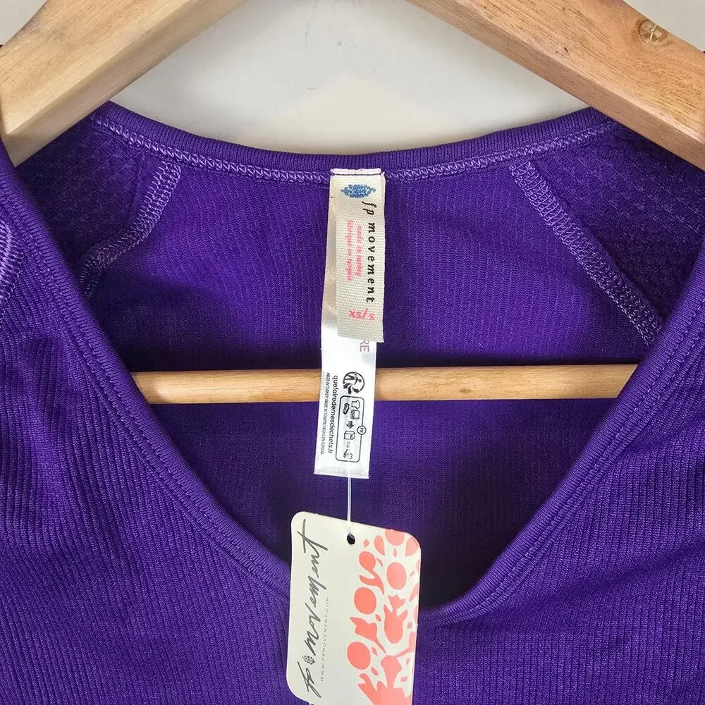 Free People Movement Purple Long Sleeve Top - Picture 2 of 5